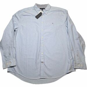 NWT Tommy Hilfiger Men’s Blue Custom Fit Oxford Button Down Long Sleeve Size XXL